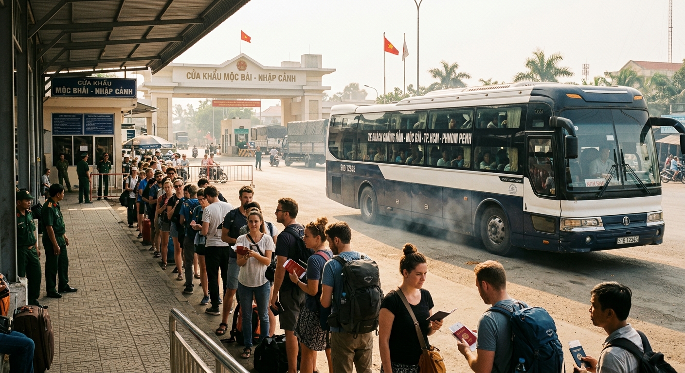 Crossing into Cambodia by bus from Ho Chi Minh City