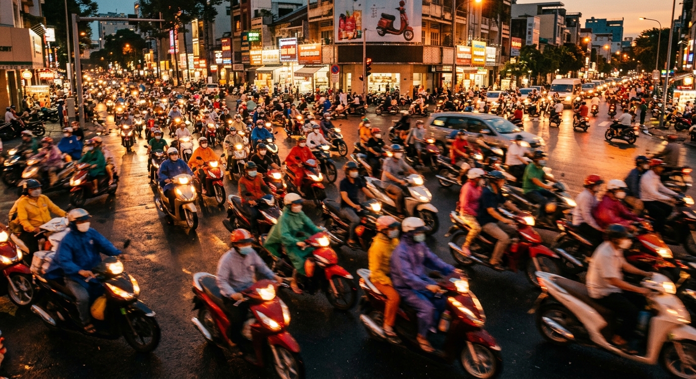 Crossing the street in Ho Chi Minh City without flinching