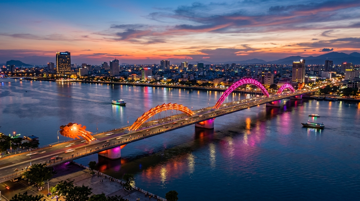 Da Nang at dusk: A walk from My Khe beach to the Dragon Bridge